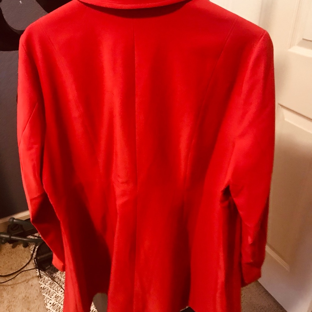 Torrid RED TWILL DOUBLE-BREASTED FIT & FLARE COAT 10/M/00 - Picture 3 of 3